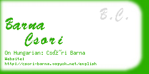 barna csori business card